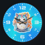 Kat met koffie Mok-94678 Grote Klok<br><div class="desc">Kat met koffie Mok-94678</div>