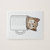Kat met koffie-mok legpuzzel (Horizontaal)