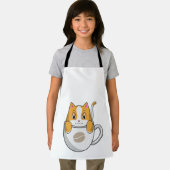 Kat met koffiebeker schort (Insitu)