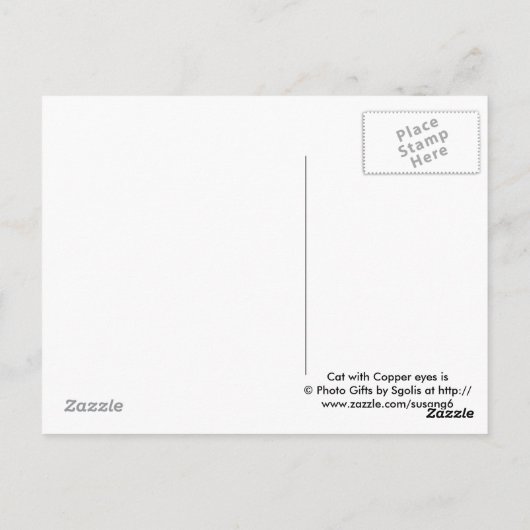 Kat met koper-ogen/kattendeksel-Briefkaart Briefkaart (Achterkant)