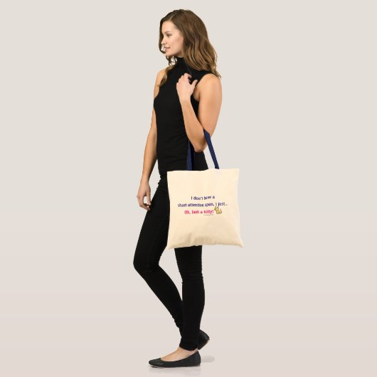 Kat met korte aandacht tote bag (Voorkant (model))