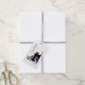 Kat met krammachine cadeaulabel (Met Touw)