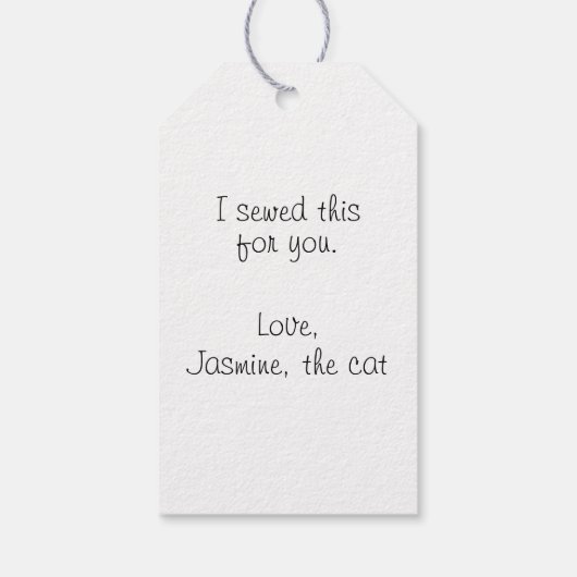 Kat met krammachine cadeaulabel (Achterkant)