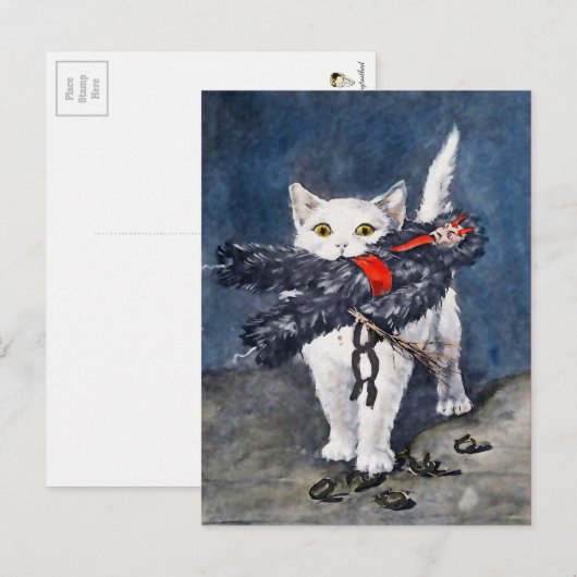 kat met Krampus Briefkaart (Voorkant / Achterkant)