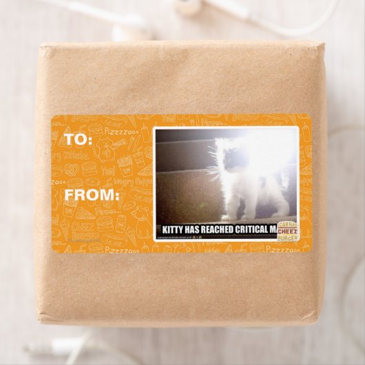 Kat met kritische massa etiket (Insitu)