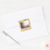 Kat met kritische massa vierkante sticker (Envelop)