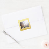 Kat met kritische massa vierkante sticker (Envelop)