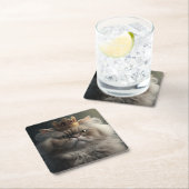 kat met kroon kartonnen onderzetters (Insitu)