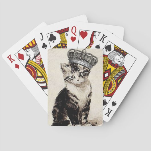 Kat met kroonspelkaarten Pokerkaarten (Achterkant)