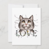 Kat met liefde in zijn ogen notitiekaartje (Voorkant)