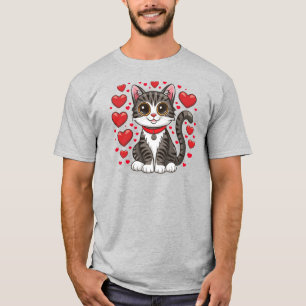 Kat met liefdessymbolen Clipart-85245 T-shirt