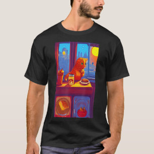 Kat met marmelade voor ontbijt sinaasappel citrus t-shirt