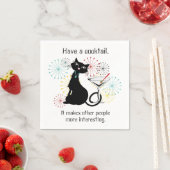 Kat met Martini Glas Papier Servet (Insitu)