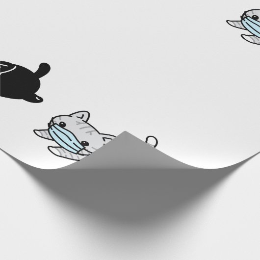 KAT MET MASKER inpakpapier (Hoek)