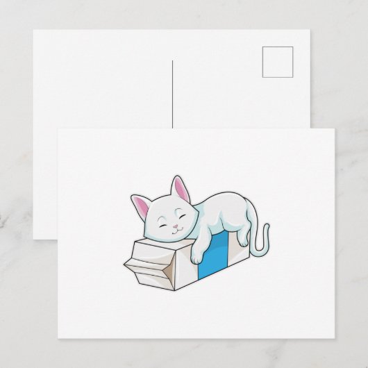 Kat met Melk Briefkaart (Voorkant / Achterkant)