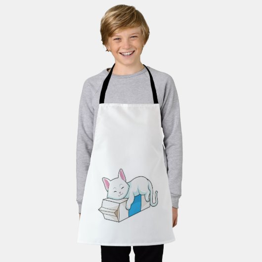 Kat met melk schort (Gedragen)