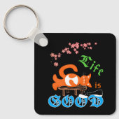 Kat met melk sleutelhanger (Voorkant)