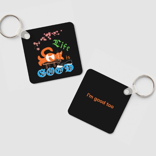 Kat met melk sleutelhanger