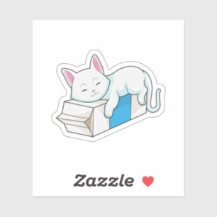 Kat met melk sticker