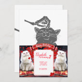 Kat met menselijk skelet hand - Kies achtergrondkl Kaart (Voorkant / Achterkant)