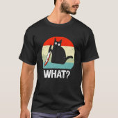 Kat met Mes Kat Wat Grappig Gift Idee T Shirt (Voorkant)