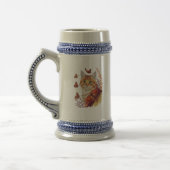 Kat met monarchvlinders bierpul (Links)