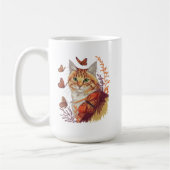 Kat met monarchvlinders koffiemok (Links)
