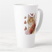Kat met monarchvlinders latte mok (Rechterhoek)