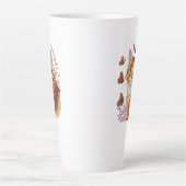 Kat met monarchvlinders latte mok (Voorkant)