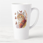 Kat met monarchvlinders latte mok (Rechts)