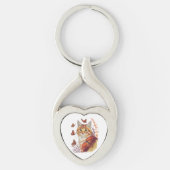 Kat met monarchvlinders sleutelhanger (Voorkant)