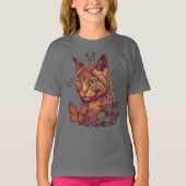 Kat met monarchvlinders t-shirt (Voorkant)