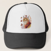 Kat met monarchvlinders trucker pet (Voorkant)