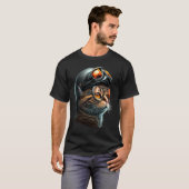 Kat met motorhelm Katten 2 T-shirt (Voorkant volledig)