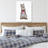 Kat met Muffin Canvas Afdruk (Insitu (Slaapkamer))