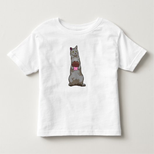 Kat met Muffin Kinder Shirts (Voorkant)
