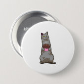 Kat met Muffin Ronde Button 7,6 Cm (Voorkant /achterkant)