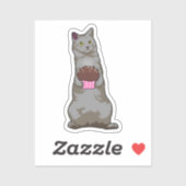Kat met Muffin Sticker (Vel)