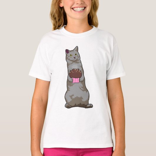 Kat met Muffin T-shirt (Voorkant)