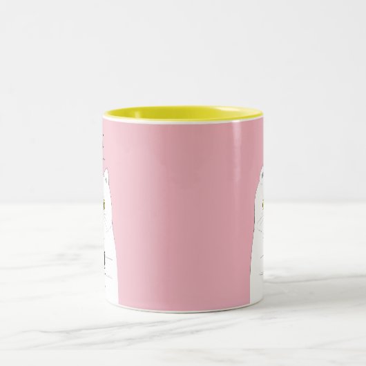 Kat met muis Blush roze LOVE Mok (Center)