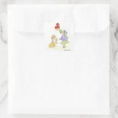 Kat met muis vierkante sticker (Tas)