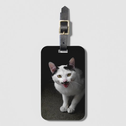Kat met Mustache Bagagelabel (Voorkant (verticaal))