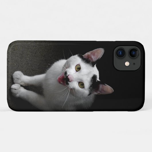 Kat met Mustache Case-Mate iPhone Case (Achterkant (horizontaal))