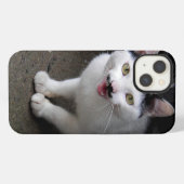 Kat met Mustache iPhone Hoesje (Achterkant horizontaal)