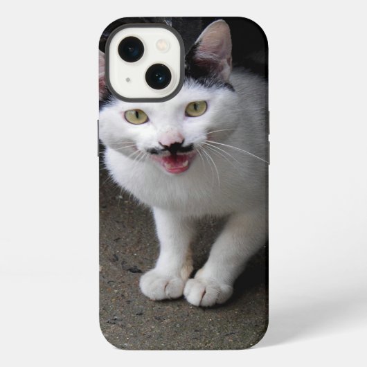 Kat met Mustache iPhone Hoesje (Achterkant)