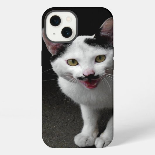 Kat met Mustache iPhone Hoesje (Achterkant)