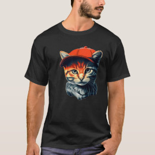 Kat met muts t-shirt