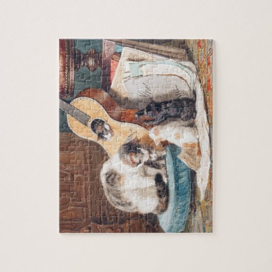 Kat met muziek Puzzel (Verticaal)