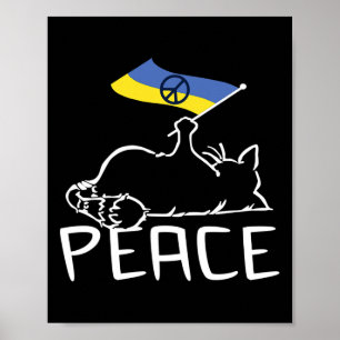 Kat Met Oekraïense Vlag Poster