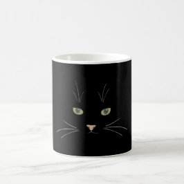 Kat met ogen, neus en whiskers koffiemok